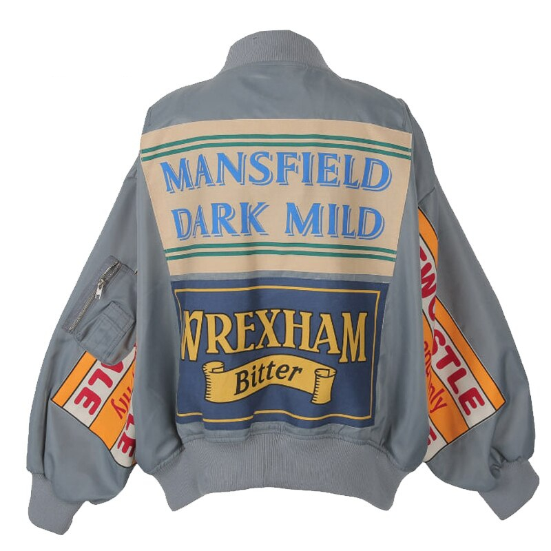 Spring Jacket Women Windbreaker Coat Patch Designs Harajuku Loose Bomber Streetwear Casual Basic Coat Oversize Short Jacket