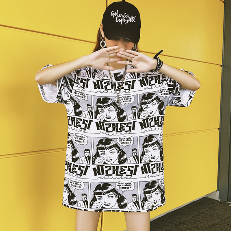 Harajuku Casual letter print t-shirts Female summer Women Short Sleeve T Shirt Oversize tshirt Loose hip hop streetwear tee Tops Harajuku Casual letter print t-shirts Female summer Women Short Sleeve T Shirt Oversize tshirt Loose hip hop streetwear tee Tops