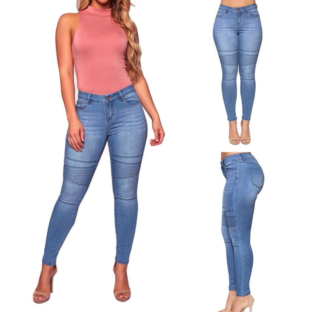 JAYCOSIN Low Waist Straight jeans Women Mid Rise Elastic Zip Skinny Denim Knee Length Curvy Stretch Shorts DIY Jeans Ripped 9415