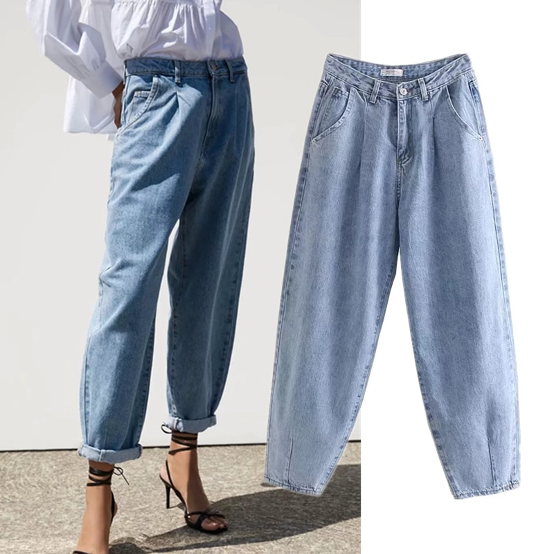 Withered high street vintage mom jeans woman loose high waist jeans ripped jeans for women boyfriend jeans for women plus size