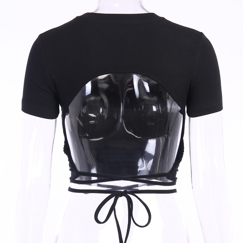 FREE SHIPPING Streetwear Sexy Open Back T-shirt JKP4456