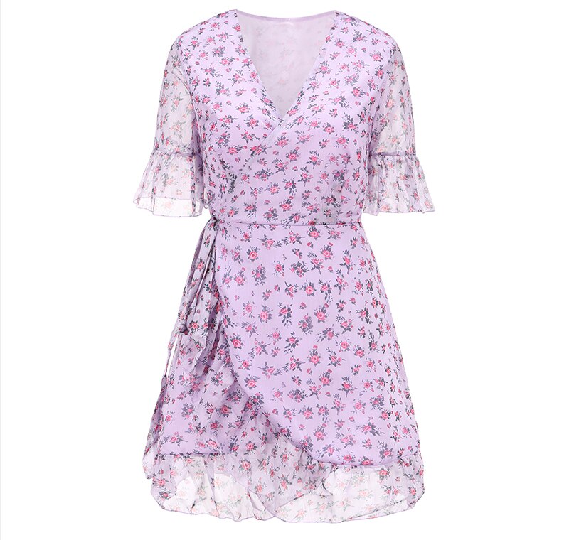 FREE SHIPPING Elegant Floral Wrap Dress JKP4457 FREE SHIPPING Elegant Floral Wrap Dress JKP4457