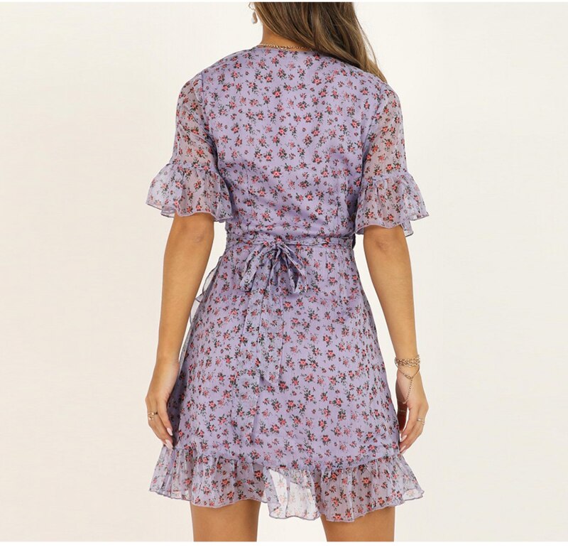 FREE SHIPPING Elegant Floral Wrap Dress JKP4457 FREE SHIPPING Elegant Floral Wrap Dress JKP4457