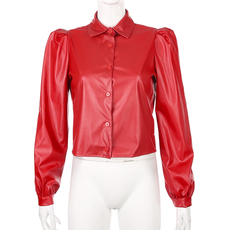 FREE SHIPPING Luxury Vintage Leather Blouse JKP4460 FREE SHIPPING Luxury Vintage Leather Blouse JKP4460