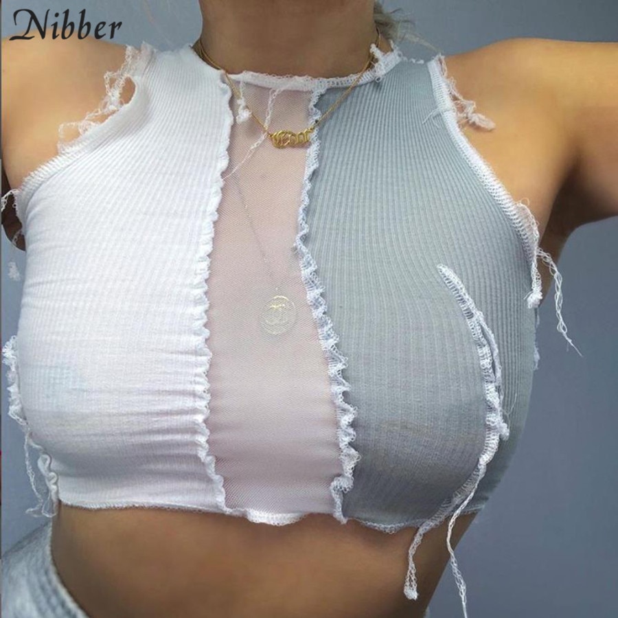 FREE SHIPPING Patchwork Tank Tops Street Fashion JKP4462
