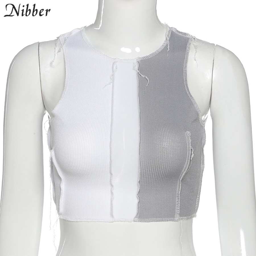 FREE SHIPPING Patchwork Tank Tops Street Fashion JKP4462