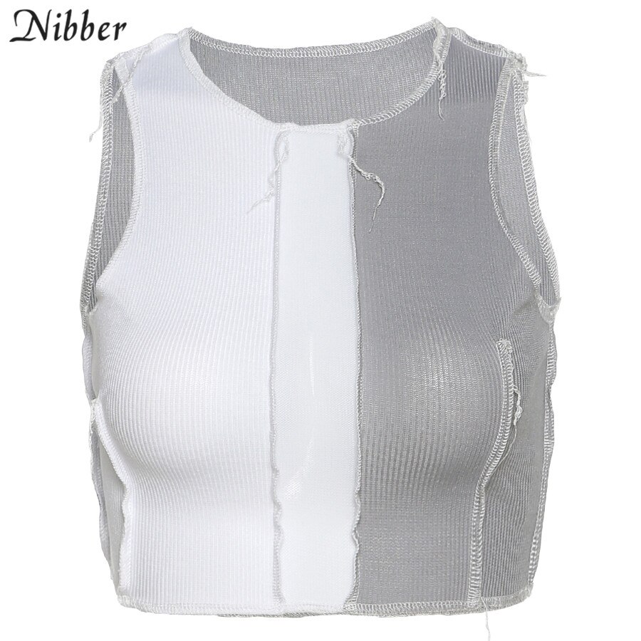 FREE SHIPPING Patchwork Tank Tops Street Fashion JKP4462