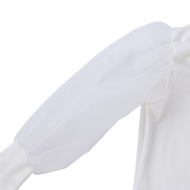 New Elegant Sheer Mesh Shirt Knitted Polka Dot JKP4455