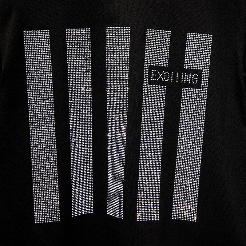 FREE SHIPPING Striped Glitter T-shirt JKP4458 FREE SHIPPING Striped Glitter T-shirt JKP4458
