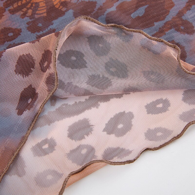 JUKPOP Aesthetics Retro Pattren Mesh T-shirts 90s JKP4470 JUKPOP Aesthetics Retro Pattren Mesh T-shirts 90s JKP4470