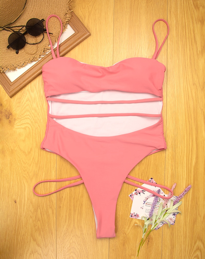 2021 Solid Thong One Piece Swimsuit JKP4472