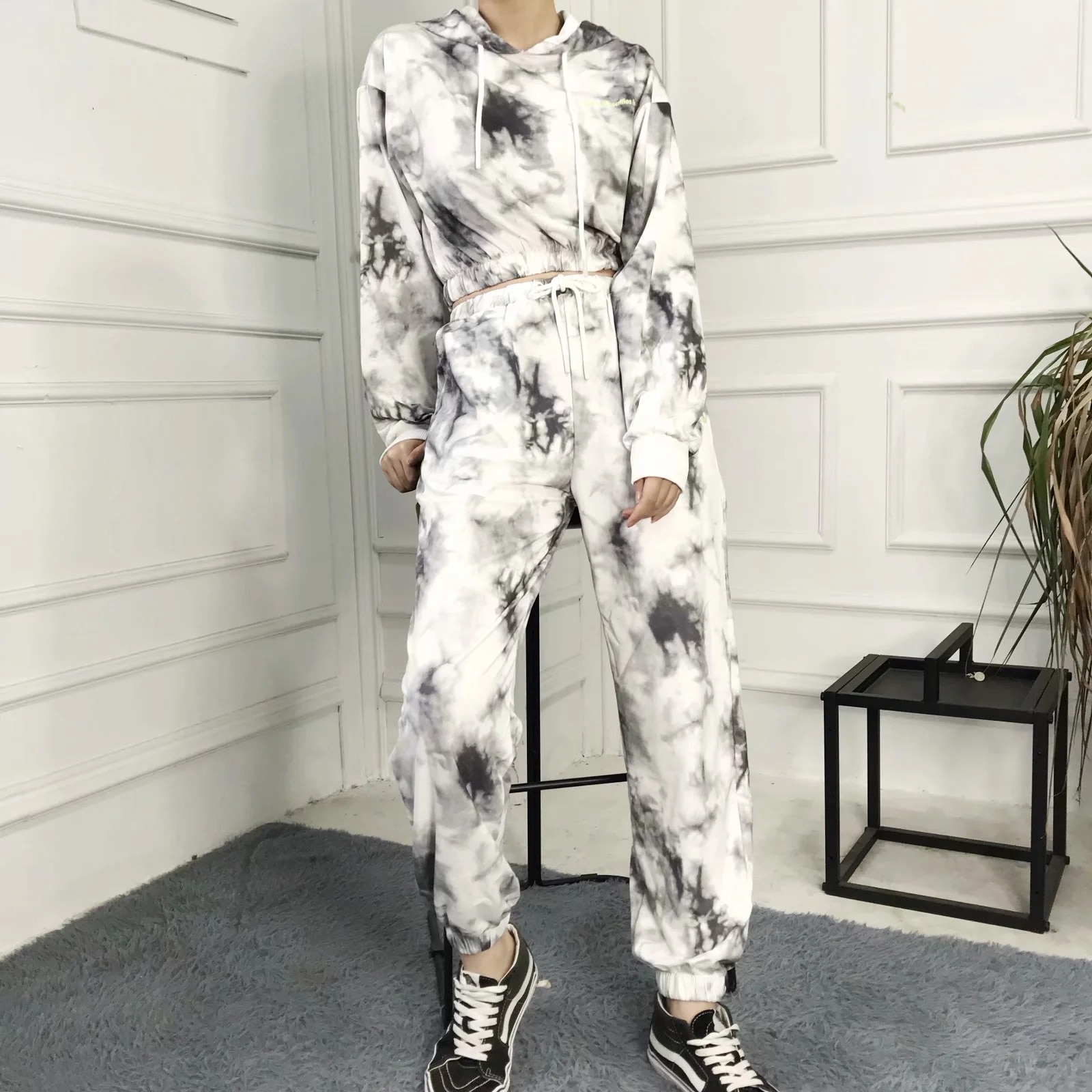 Vintage Tie Dye Sets Cheap Hoodie And Pants JKP4481