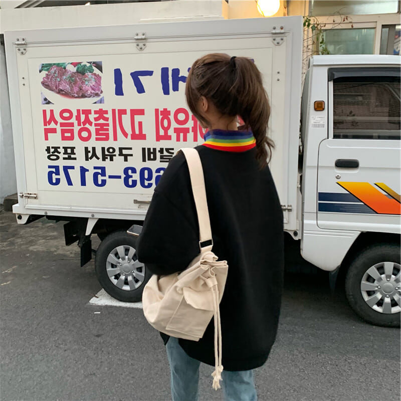 Korean Sweatshirt Rainbow Neck Best Style 2021 JKP4490