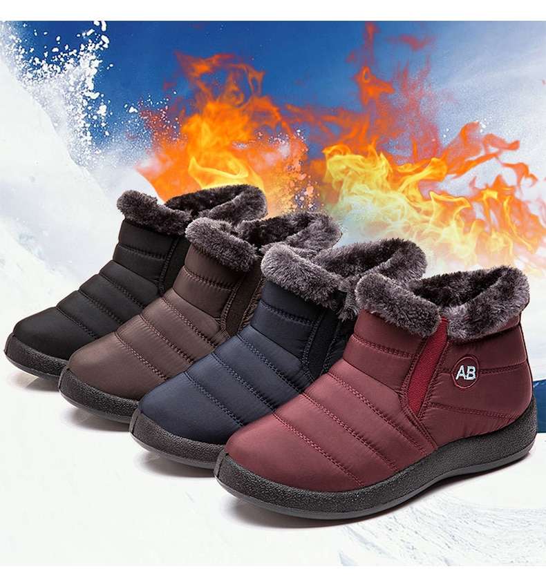 Women Boots 2020 Fashion Waterproof Snow Boots For Winter Shoes Women Casual Lightweight Ankle Botas Mujer Warm Winter Boots