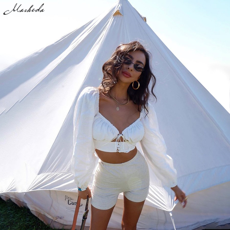 French Romance White Crop Tops JKP4498 French Romance White Crop Tops JKP4498