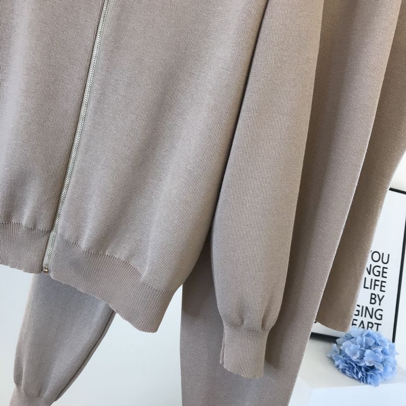 Women Sweaters Cardigans Zipper Knitted Plus Pants Sets JKP4505