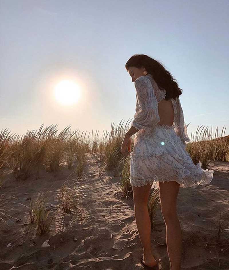 FREE SHIPPING 2021 Ruffle Dress Floral Print JKP4505