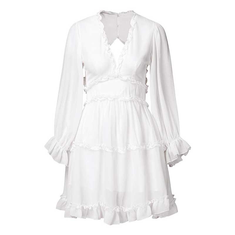 BOHO INSPIRED Harlow Floral Print Ruffle Dress women backless V-neck dress women mini plus size dress ladies 2021 party dress