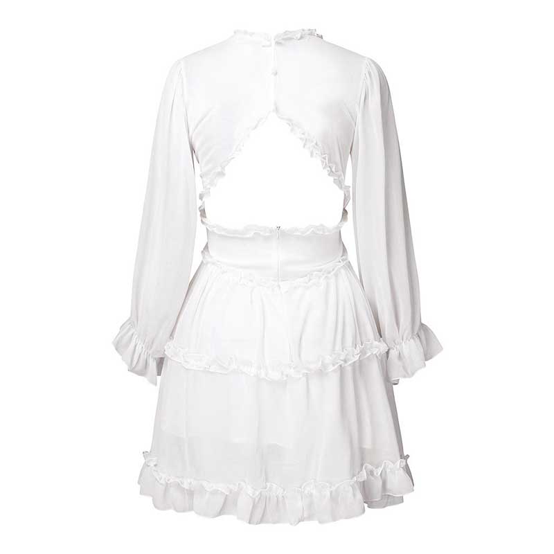 BOHO INSPIRED Harlow Floral Print Ruffle Dress women backless V-neck dress women mini plus size dress ladies 2021 party dress