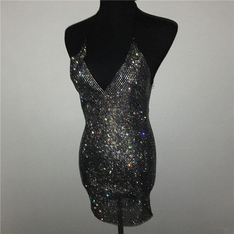 Night Club Party Rhinestone Mini Dress JKP4507