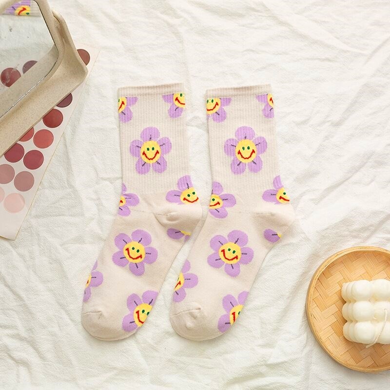 Cute Women Socks Korean Style Flower Cartoon JKP4508