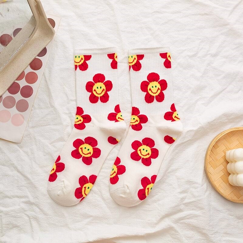 Cute Women Socks Korean Style Flower Cartoon JKP4508