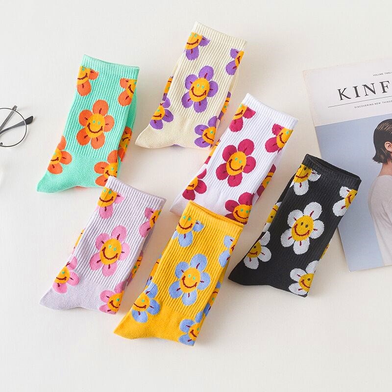 Cute Women Socks Korean Style Flower Cartoon JKP4508