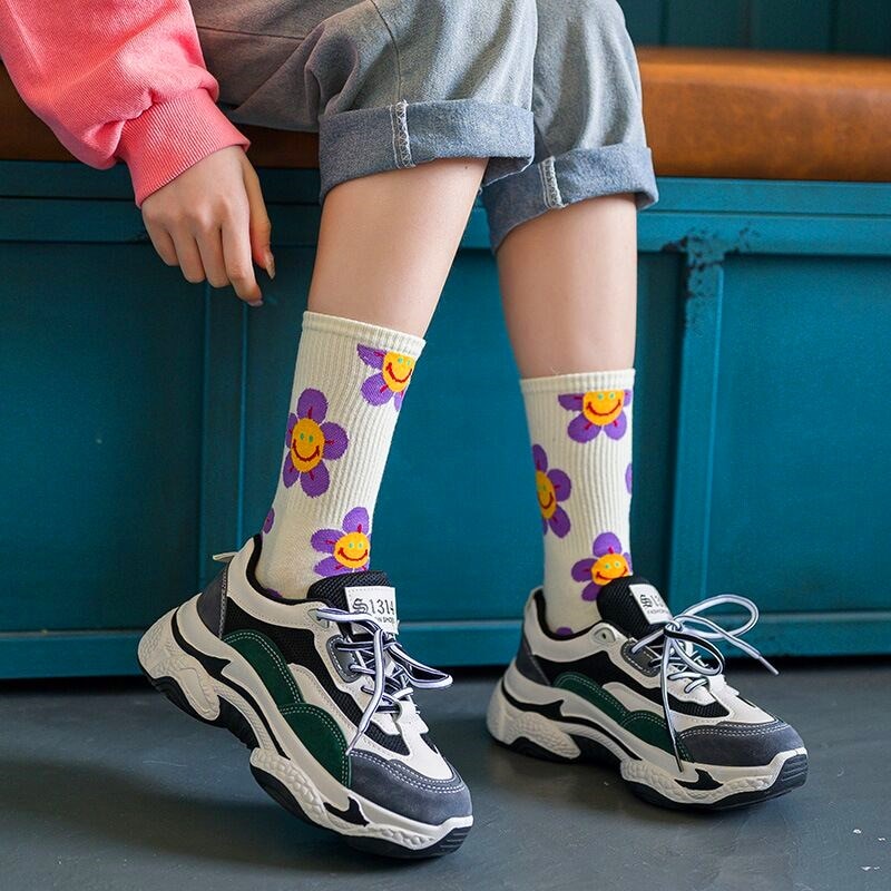 Cute Women Socks Korean Style Flower Cartoon JKP4508