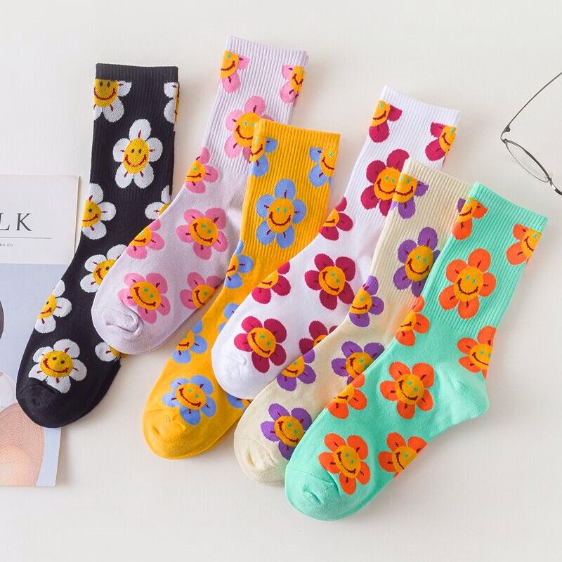 Cute Women Socks Korean Style Flower Cartoon JKP4508
