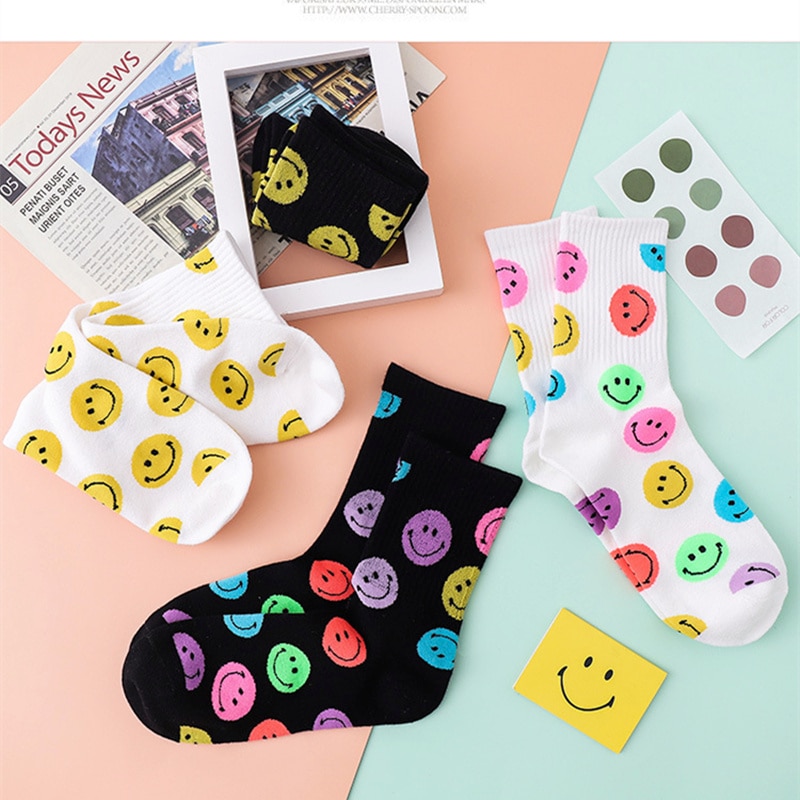 FREE SHIPPING Cute Socks Smile Face Print JKP4509 FREE SHIPPING Cute Socks Smile Face Print JKP4509