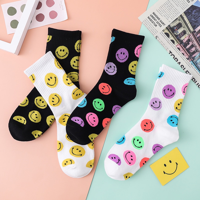 FREE SHIPPING Cute Socks Smile Face Print JKP4509 FREE SHIPPING Cute Socks Smile Face Print JKP4509