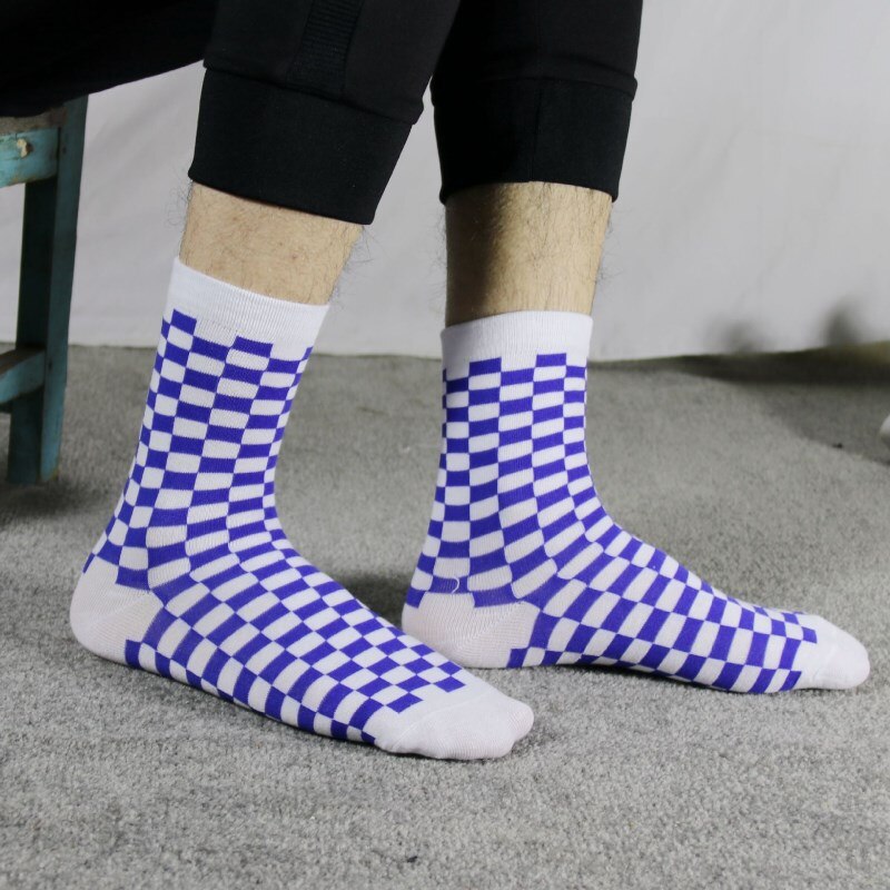 FREE SHIPPING Geometric Checkerboard Socks JKP4510