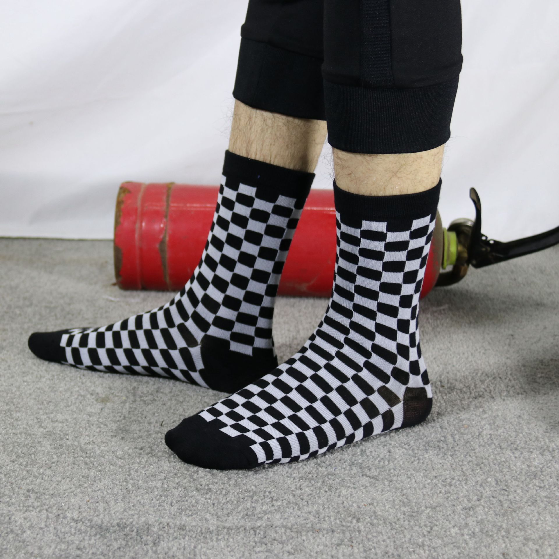 FREE SHIPPING Geometric Checkerboard Socks JKP4510