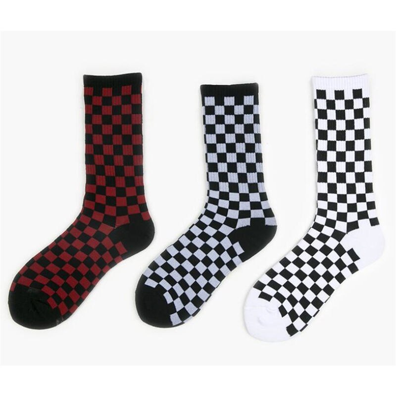 FREE SHIPPING Hip Hop Trend Checkerboard Socks JKP4511