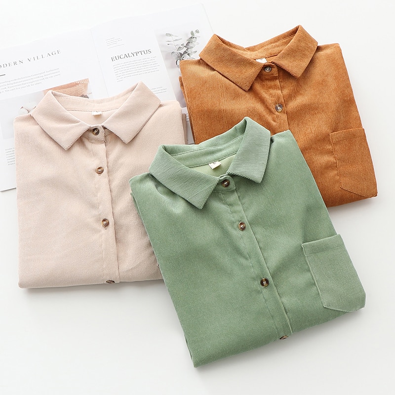 FREE SHIPPING 2021 Casual Corduroy Shirt JKP4513