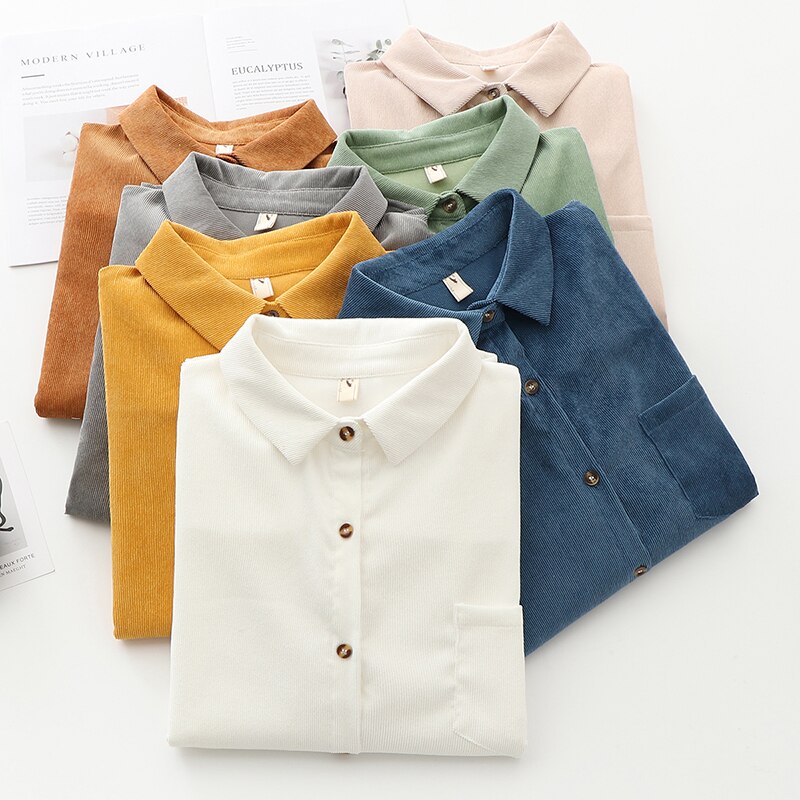FREE SHIPPING 2021 Casual Corduroy Shirt JKP4513