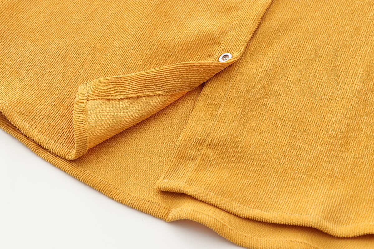 EYM Brand Solid Color Women's Corduroy Shirt 2021 Spring New Women Long Sleeve Blouse Casual Large Size Loose Blouses Lady Tops