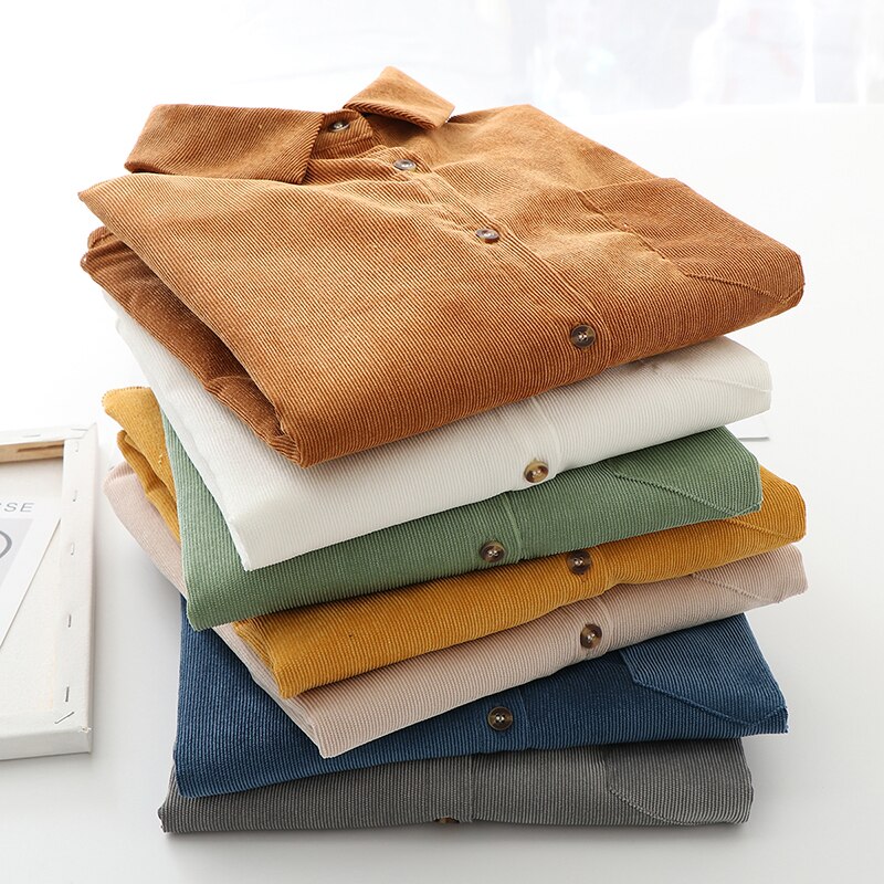 FREE SHIPPING 2021 Casual Corduroy Shirt JKP4513