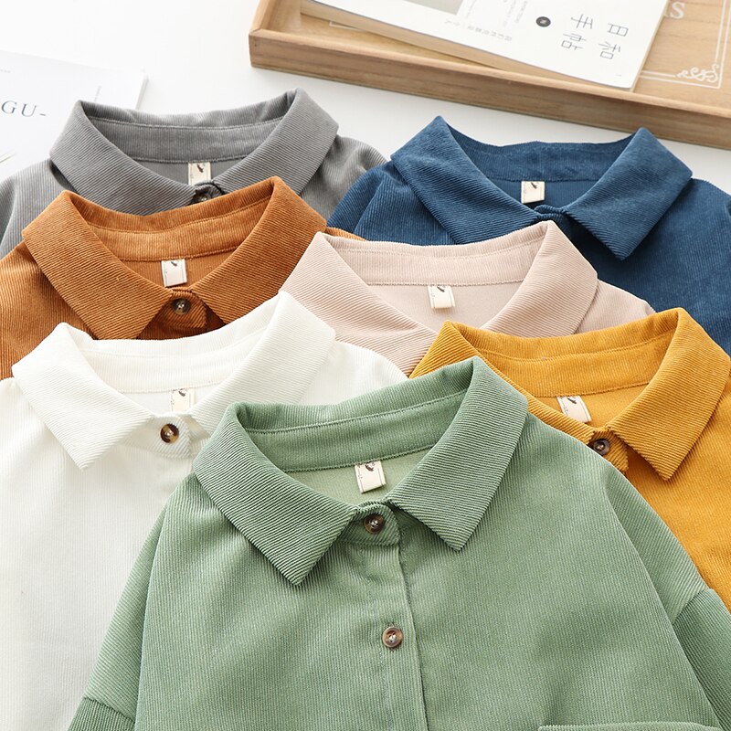FREE SHIPPING 2021 Casual Corduroy Shirt JKP4513