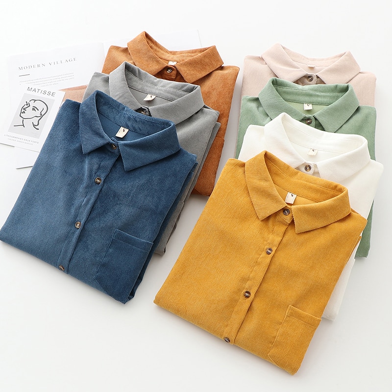 FREE SHIPPING 2021 Casual Corduroy Shirt JKP4513