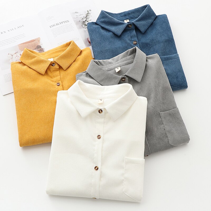 FREE SHIPPING 2021 Casual Corduroy Shirt JKP4513