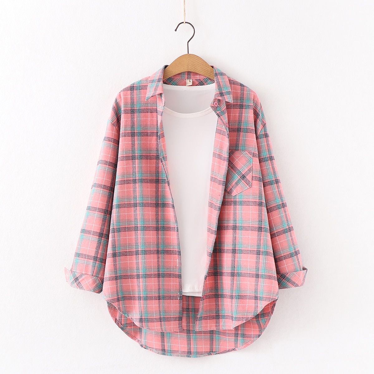 2021 New 90s Plaid Shirt Casual Outfit JKP4515