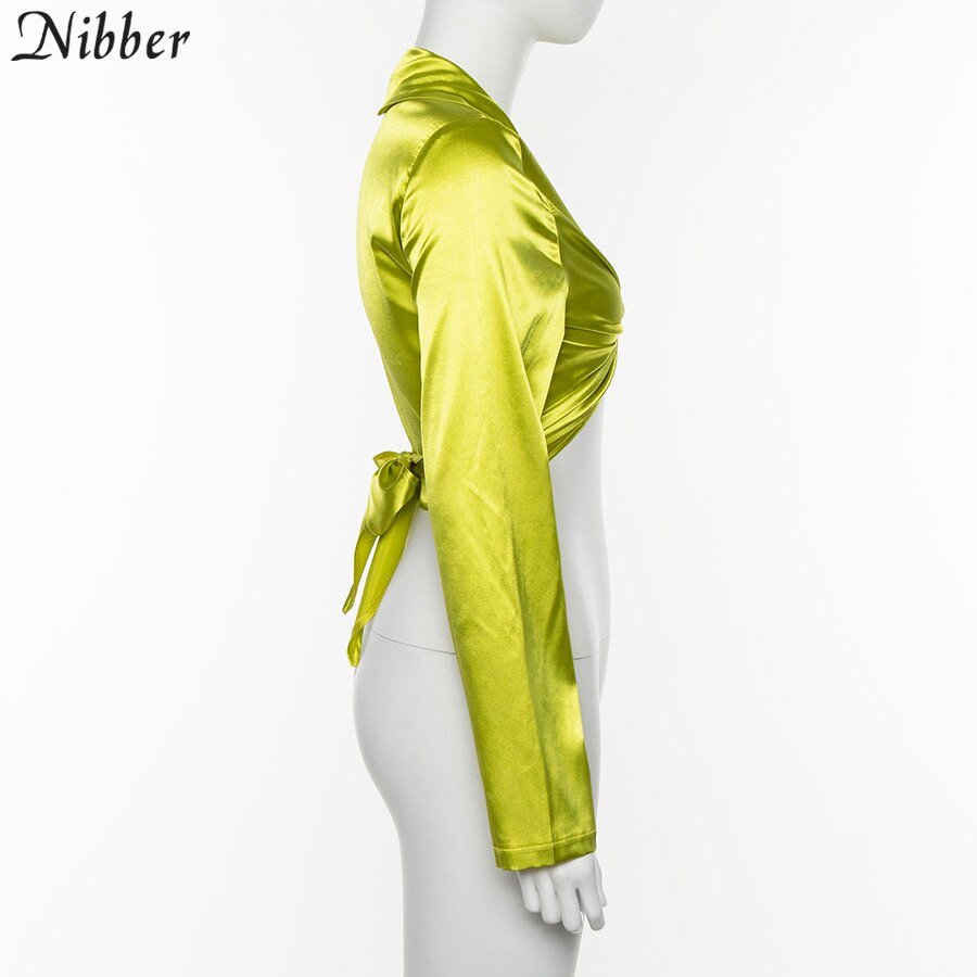 Nibber 2019 autumn office ladies full sleeve bow crop tops women ChiffonT-shirts Harajuku basic street casual tee shirts mujer Nibber 2019 autumn office ladies full sleeve bow crop tops women ChiffonT-shirts Harajuku basic street casual tee shirts mujer