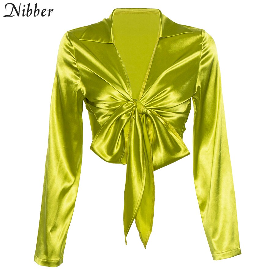Nibber 2019 autumn office ladies full sleeve bow crop tops women ChiffonT-shirts Harajuku basic street casual tee shirts mujer Nibber 2019 autumn office ladies full sleeve bow crop tops women ChiffonT-shirts Harajuku basic street casual tee shirts mujer