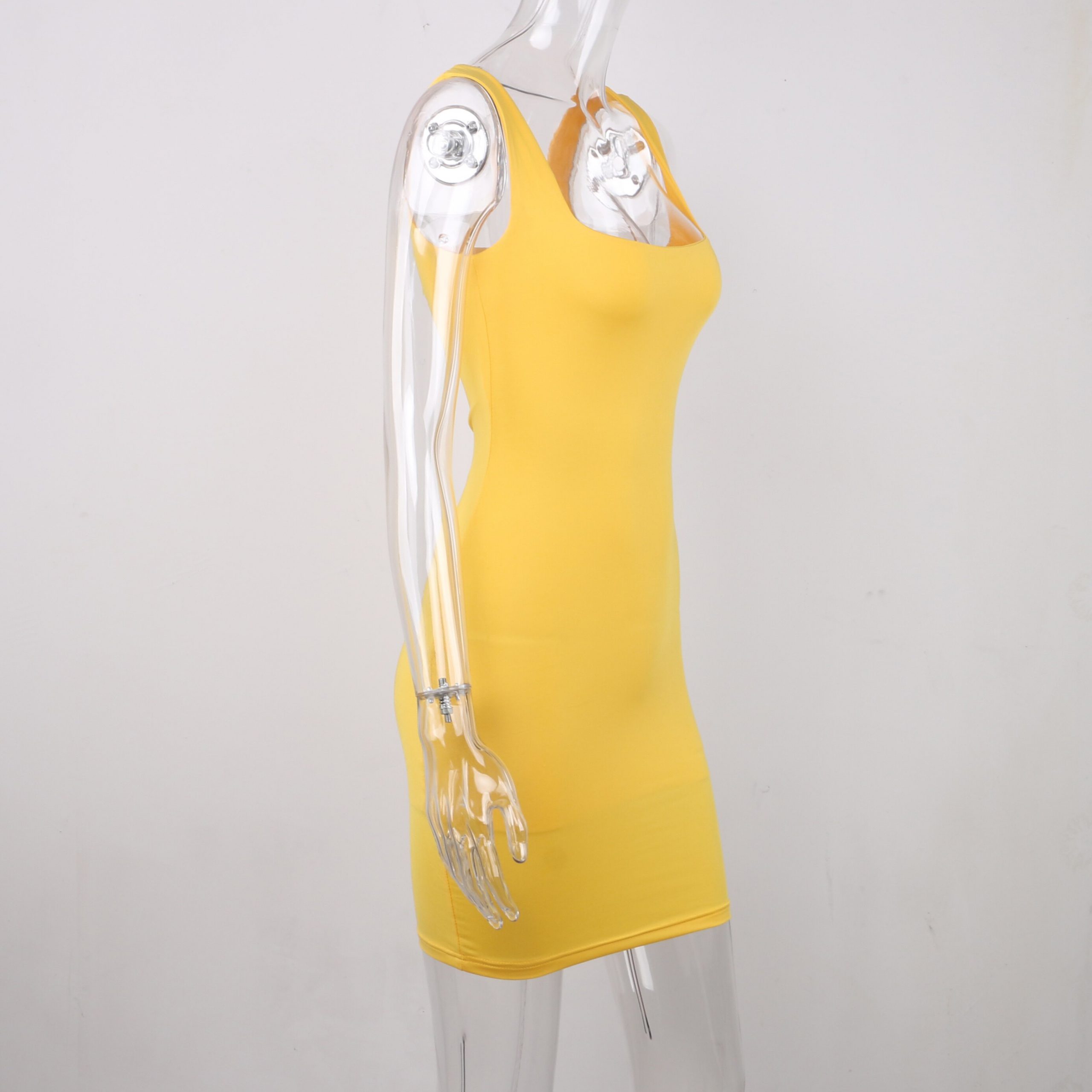 FREE SHIPPING Bodycon Mini Dress Square Neck Sleeveless JKP4540