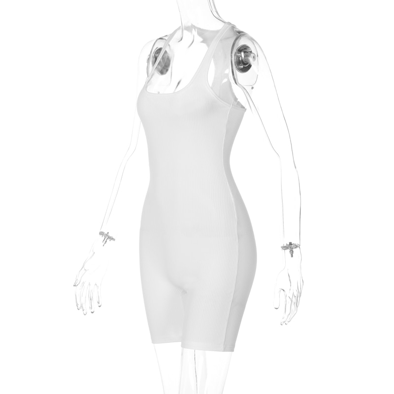 Hugcitar 2020 Sleeveless Halter Solid Backless Ribbed Skinny Bodycon Playsuit Autumn Winter Women Streetwear Casual Romper Hugcitar 2020 Sleeveless Halter Solid Backless Ribbed Skinny Bodycon Playsuit Autumn Winter Women Streetwear Casual Romper