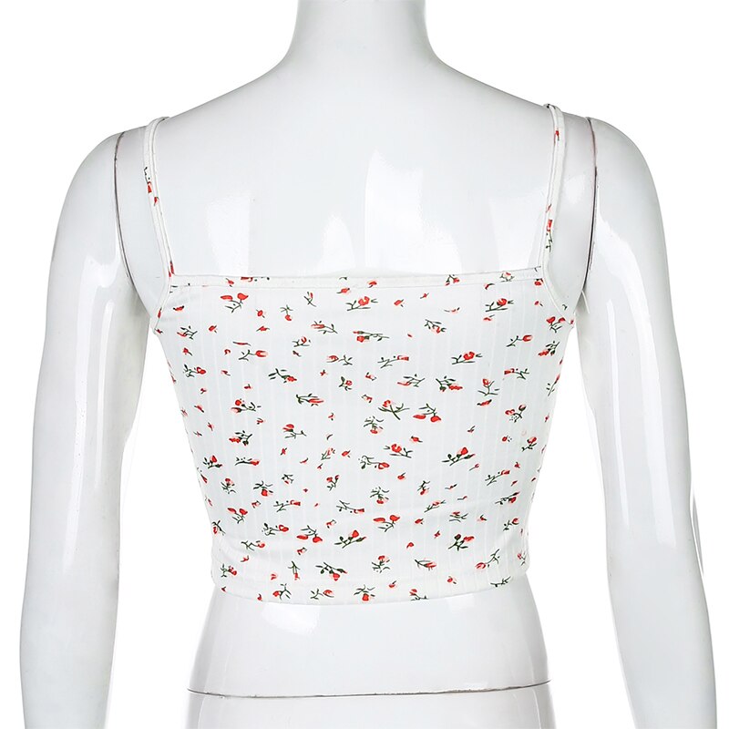 Cute Knitted Tank Top Floral Printed JKP4547 Cute Knitted Tank Top Floral Printed JKP4547