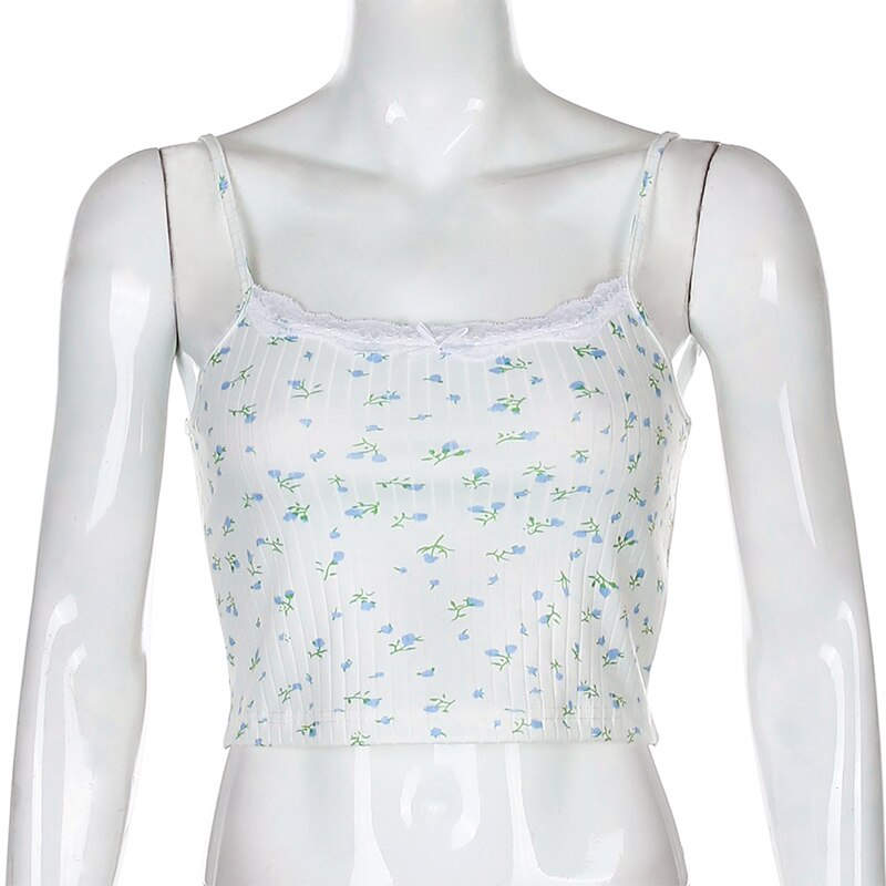 Cute Knitted Tank Top Floral Printed JKP4547 Cute Knitted Tank Top Floral Printed JKP4547