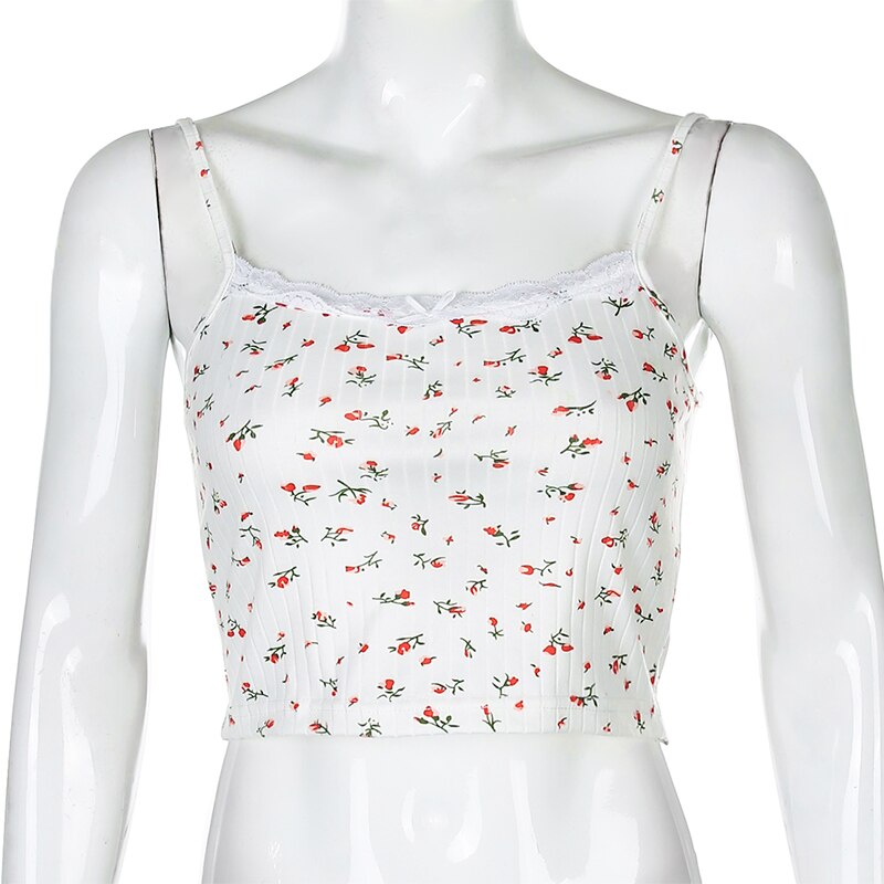 Cute Knitted Tank Top Floral Printed JKP4547 Cute Knitted Tank Top Floral Printed JKP4547