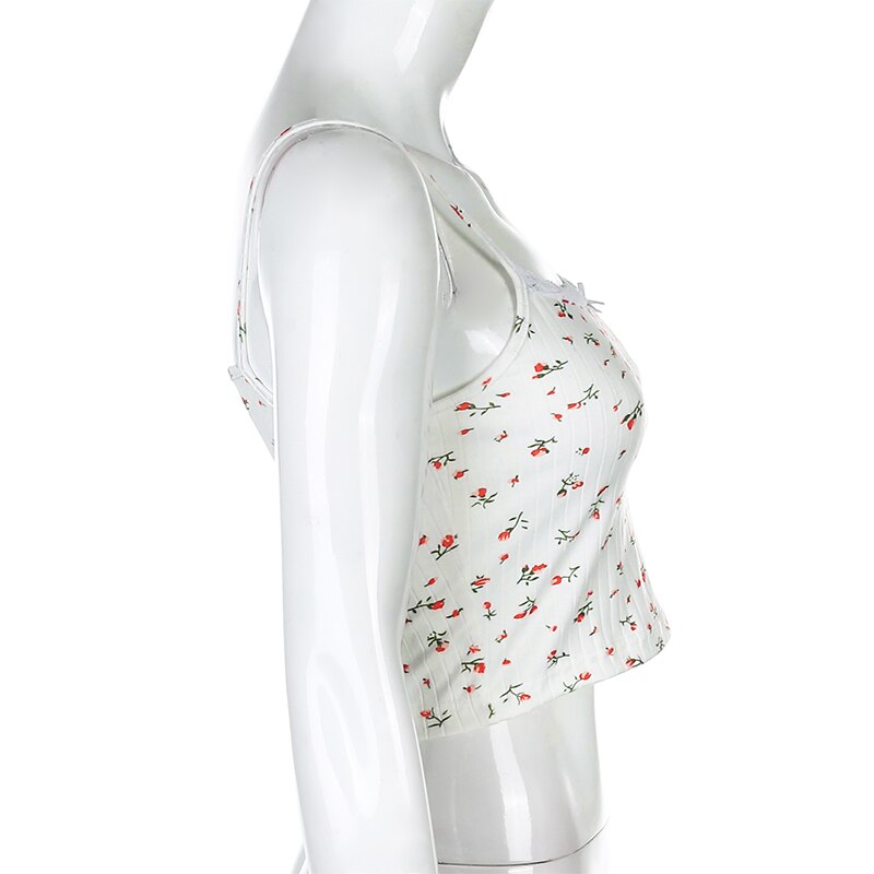 Cute Knitted Tank Top Floral Printed JKP4547 Cute Knitted Tank Top Floral Printed JKP4547